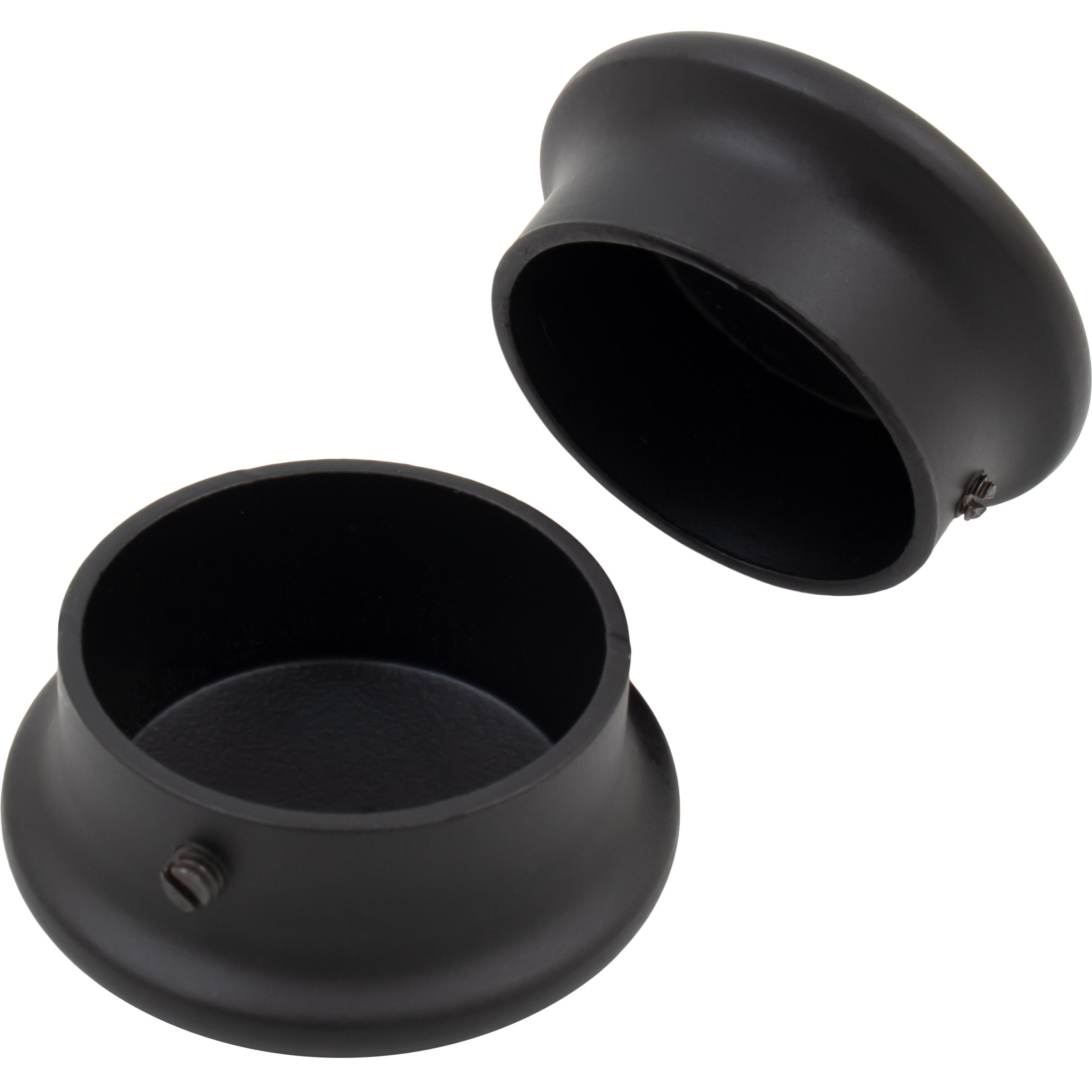MaxDuty Closet Pole End Caps 2/pk Matte Black