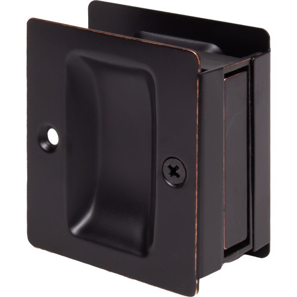 Premium Square Pocket Door Lock Passage Vintage Bronze 0830