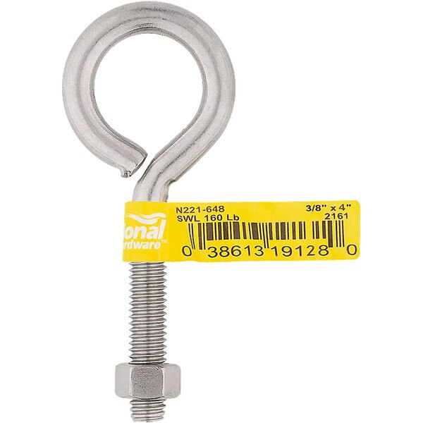 2161BC 3 8 X 4 Eye Bolt Stainless Steel 2161bc-3-8-x-4-eye-bolt-stainless-steel