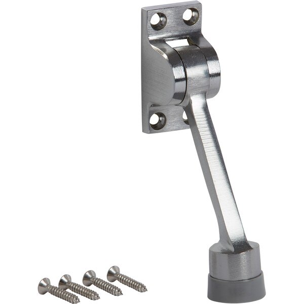 SPB5878 4" Commercial Grade Brass Kickdown Door Stop Satin Chrome