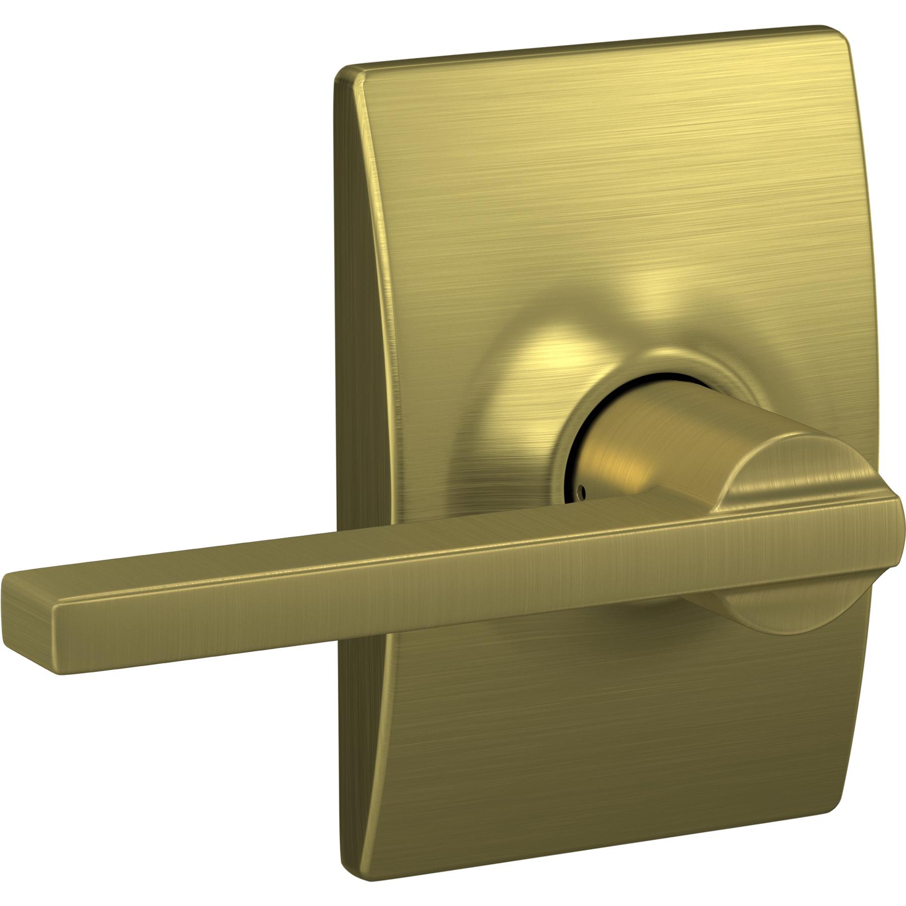 Schlage Century-Latitude Satin Brass Entry Door Handleset with Latitude  Lever in the Handlesets department at