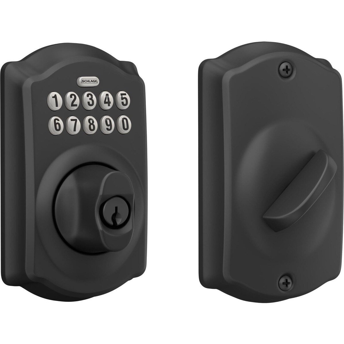 BE365CAM622 12321 10116 Camelot Keypad Deadbolt Matte Black