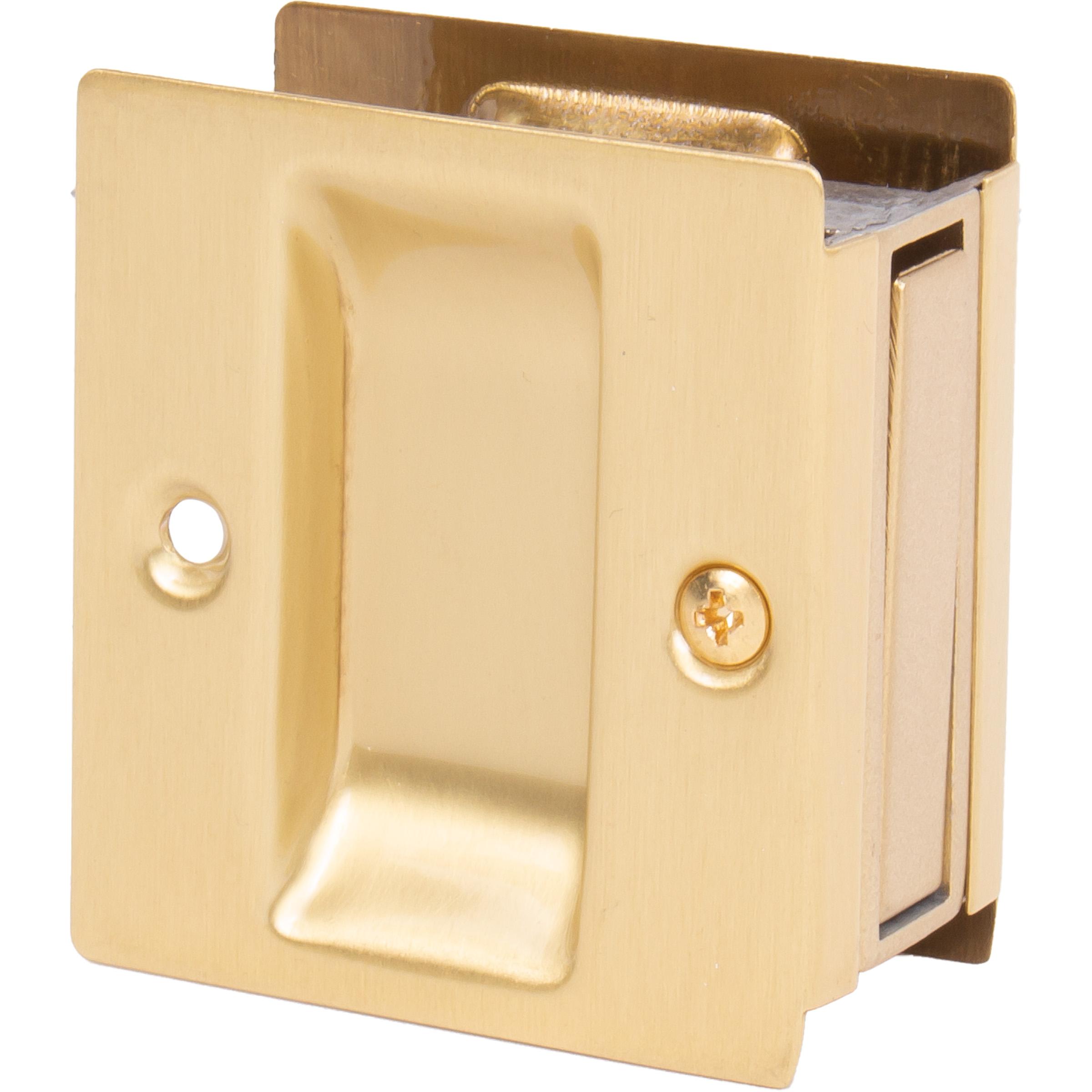 1064 606 Square Pocket Door Lock Passage Satin Brass 1352