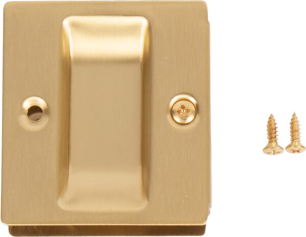 1064 606 Square Pocket Door Lock Passage Satin Brass 0277