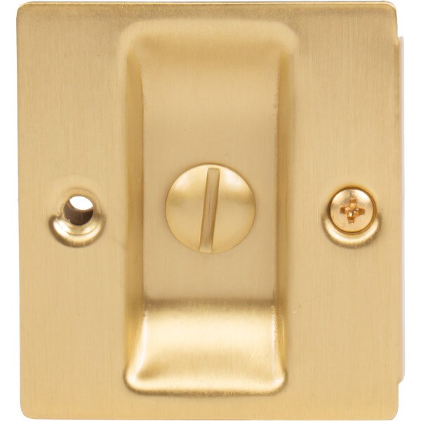 1065 606 Square Pocket Door Lock Privacy Satin Brass 4539