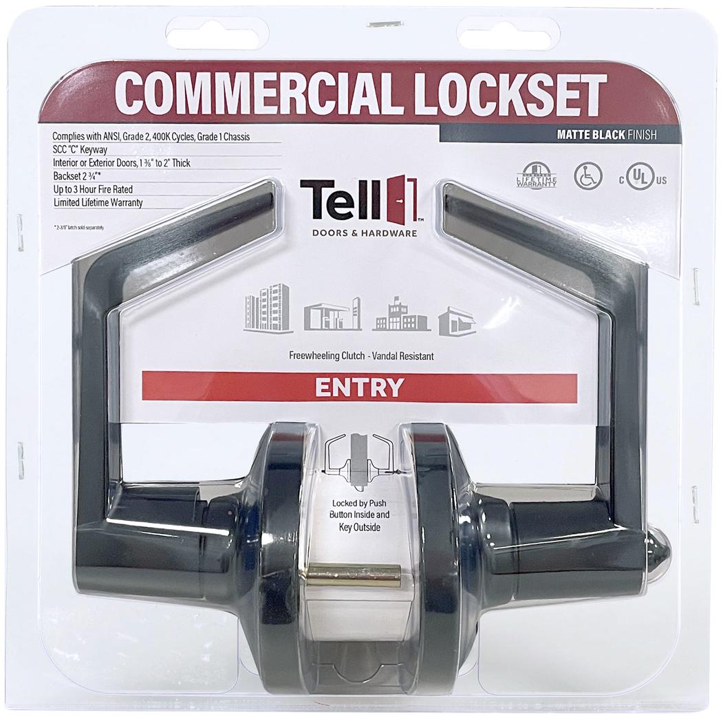 Tell LC2481CTL Entry Lever - Grade 2 Satin Chrome Heavy Duty Door Handle, Commercial Grade